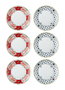 Hermia Set de Platos de Postre Multicolor 6 Piezas